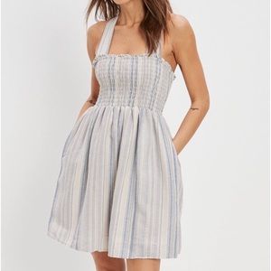 American Eagle Smocked Cross Back Mini Dress